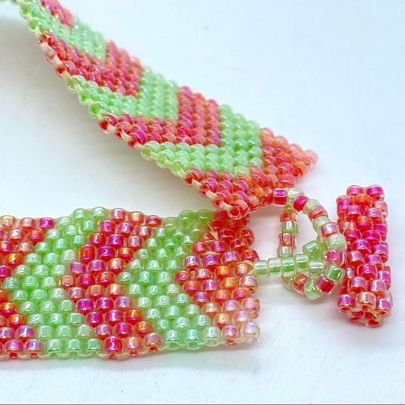 Peyote Stitch Handcrafted Traditional Beadwork Bracelet - Picture 2 of 7